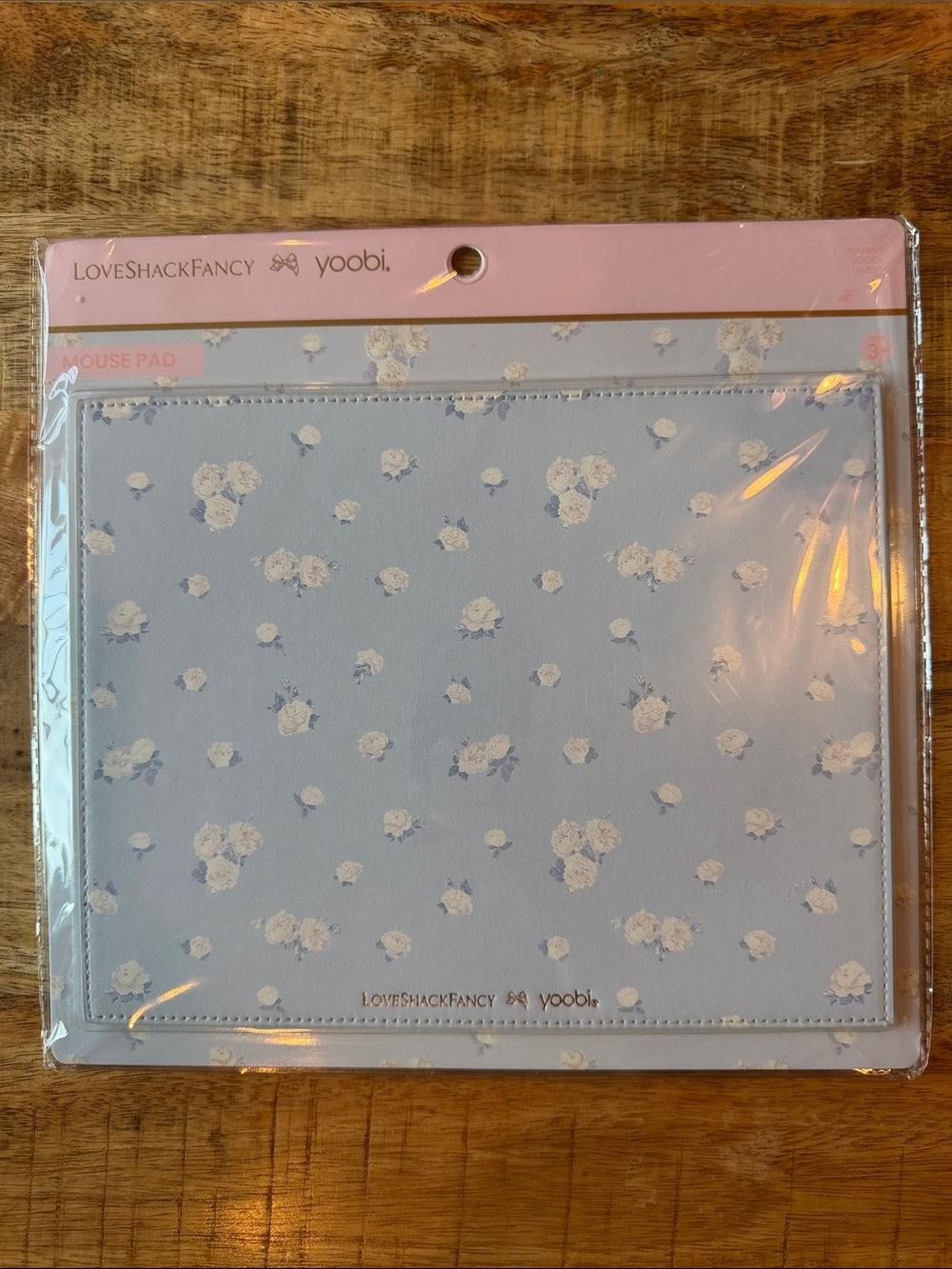 LoveShackFancy Light Blue Floral Mouse Pad